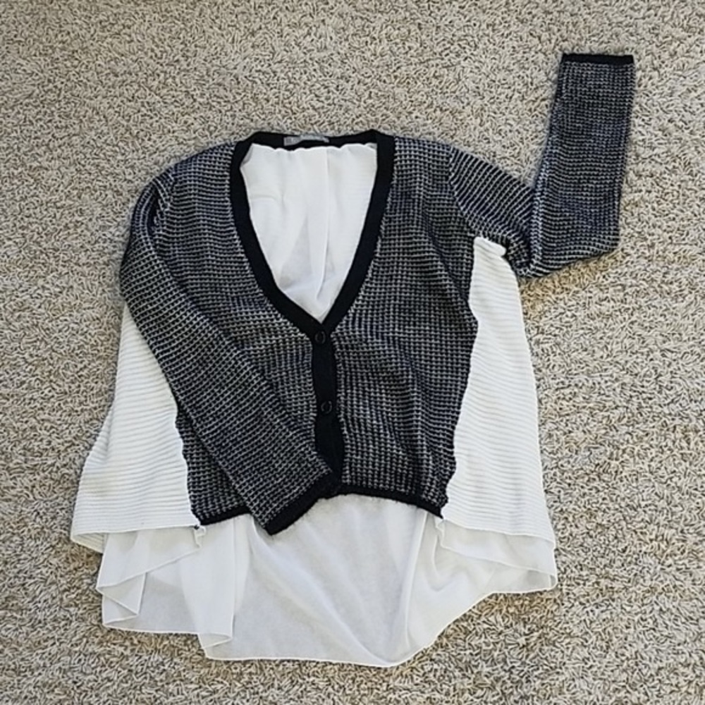 finn & clover Black and White Cardigan